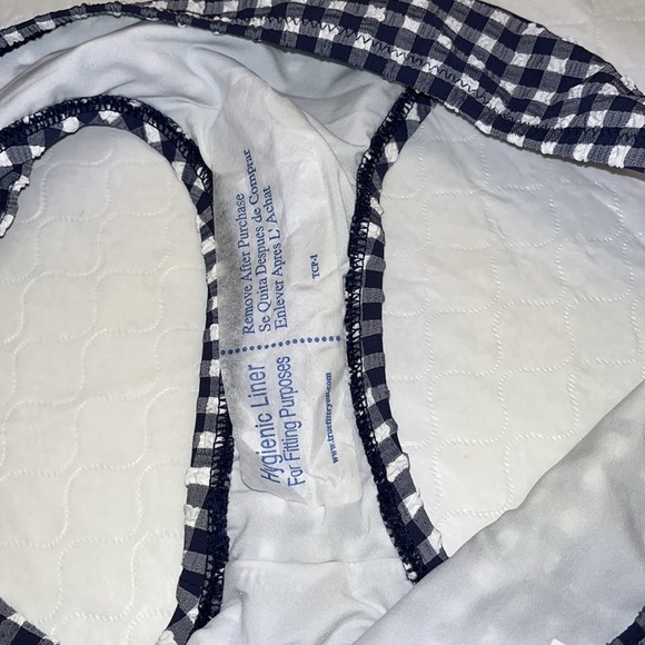 J Crew ruffle underwire bikini top and hipster bottom in Classic Navy Gingham - Picture 9 of 9